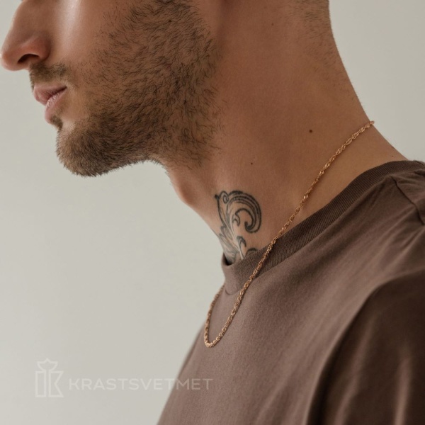 Цепь из красного золота 585, плетение «Сингапур»